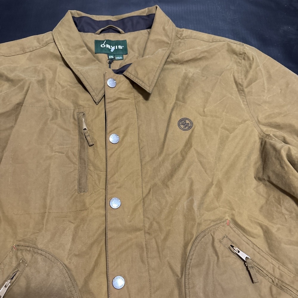 Orvis Jacket Mens 2XL Brown Waxed Barn Chore Field Canvas Hunting Full Zip - Picture 10 of 11